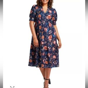 Estelle blue &‎ pink maxi linen dress size 1x